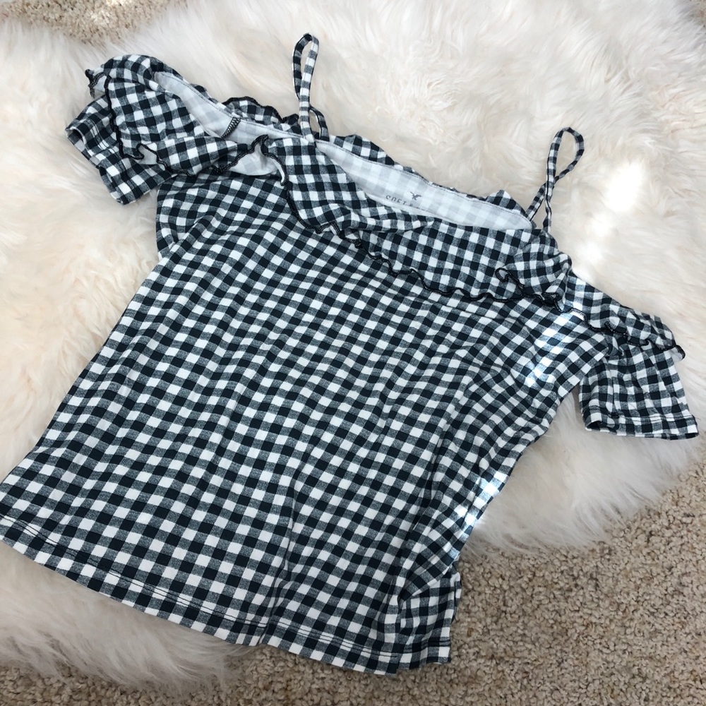 gingham off the shoulder top